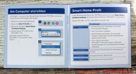 Smarte Steckdose FRITZ!DECT 210 - Bedienungsanleitung aufgeschlagen
