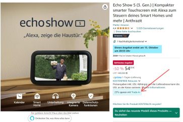Amazon Trade-In Programm - Trade In Hinweis unter dem Produkt
