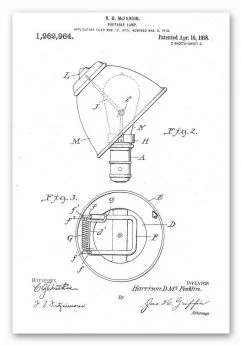 Patent für eine Lampe mit beweglichem Schirm