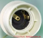 Bankers Lamp Lampenschirmwechsel - Lampenfassung mit Nase zum herunter drücken