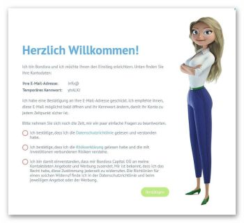 Bondora Finanzdienstleister - temporärer Passwort