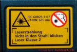 Bosch Laser Entfernungsmesser DLE 70 Professional  - Typenschild Laser