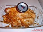 Brathähnchen mit eingestecktem Bratenthermometer