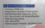 Emerio Popcornmaschine - Aufschrift der Verpackung