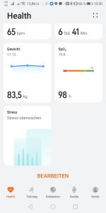 Huawei Health App Gewicht
