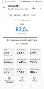 Huawei Health App detaillierte Einzelwertanzeige