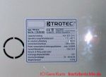 Adsorptionstrockner (Luftentfeuchter) Trotec TTR 55S - Sollbruchstelle und Typenschild