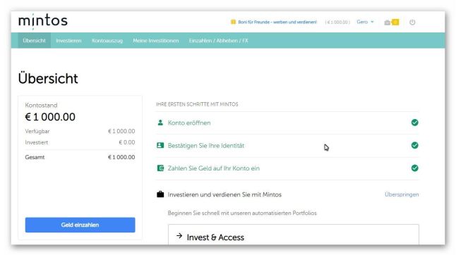 Geld Anlegen bei Mintos - Verfügbares Geld zum Investieren
