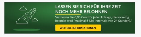 Umfragenportal Meinungsstudio.de - 5 Cent gibt es für vorzeitig vom System beendete Umfragen 