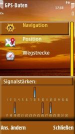 Handy Nokia 5320 - Signalstärken der einzelnen Satelliten