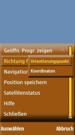 Handy Nokia 5320 - Geocaching Menüauswahl