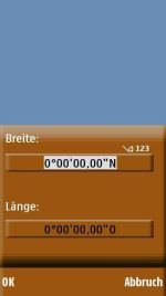 Handy Nokia 5320 - Koordinateneingabe