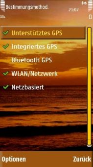 Nokia 5230 Menü Standort Bestimmungsmethoden