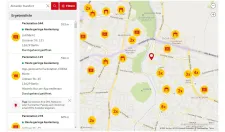 Karte der DHL Packstationen