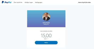 PayPal.me Seite
