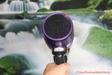 TVTAU Akkustaubsauger T10 - Blick auf das Display und die beiden Schalter