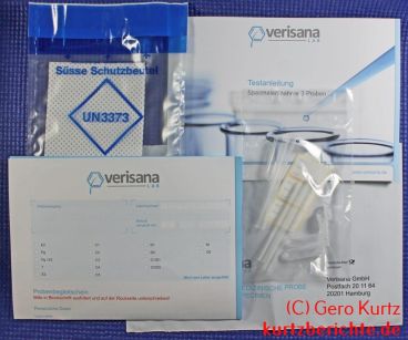 Testosteron Speicheltest von verisana - Lieferumfang