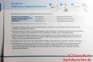 Testosteron Speicheltest von verisana - Gebrauchsanleitung