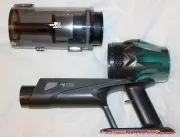Vexilar V15Max Akku Staubsauger - Grundgerät und abgenommener Staubbehälter