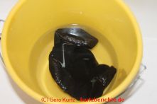 Vergleichssocke in reinem Wasser in einer Schüssel
