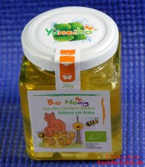 Yuneiko Bio Robinien-Honig - Glas von schräg oben