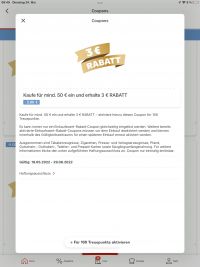 Geldcoupon in Höhe von 3 €