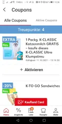 Liste von Coupons