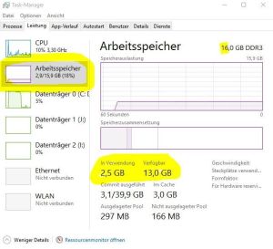 Speicher auf 16 GB