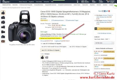 Verkauf durch Amazon selber