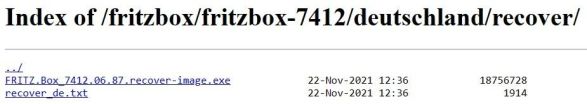 Download Recovery Programm für FritzBox 7412