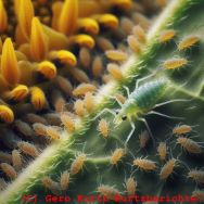 Blattlaus mit Larven