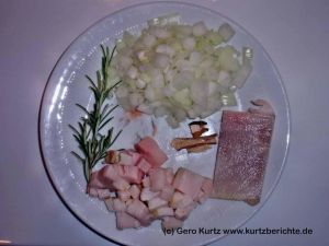 Vorbereitete Zutaten für die Rouladen