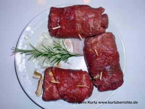 Rouladen fertig vorbereitet