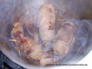 Fertig angebratene Rouladen