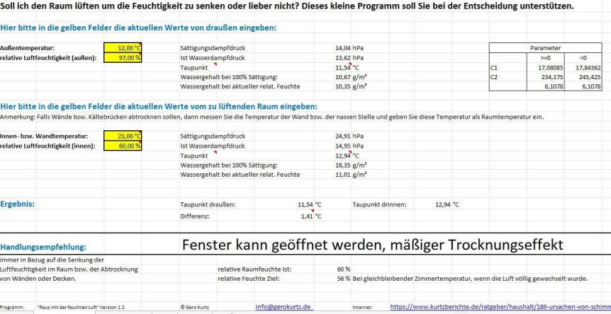 Raus mit der feuchten Luft